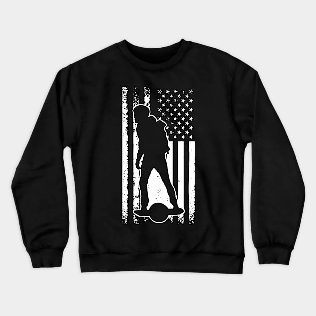 Onewheel Nation American Flag One wheel Rider Crewneck Sweatshirt by Funky Prints Merch